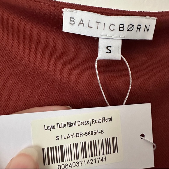 NWT Baltic Born Layla Tulle Maxi Dress in Rust Floral Small - Picture 4 of 7